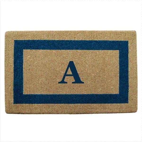 Nedia Home Nedia Home 02029A Single Picture - Blue Frame 22 x 36 In. Heavy Duty Coir Doormat - Monogrammed A O2029A